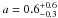 \hbox{$a = 0.6 ^{+0.6}_{-0.3}$}