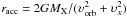 \hbox{$r_{\rm acc}=2GM_{\rm X}/(\upsilon_{\rm orb}^{2}+\upsilon_{x}^2)$}