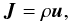 \begin{equation} \boldsymbol{J} = \rho \boldsymbol{u}, \end{equation}