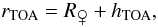 \begin{equation*} r_{\rm{TOA}}=R_{\venus}+h_{\rm{TOA}}, \end{equation*}