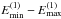 \hbox{$E^{(1)}_{\min}-E^{(1)}_{\max}$}