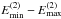 \hbox{$E^{(2)}_{\min}-E^{(2)}_{\max}$}