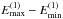 \hbox{$E^{(1)}_{\max}-E^{(1)}_{\min}$}