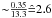 \hbox{${\sim} \frac{0.35}{13.3} \hat{=} 2.6 $}