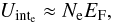 \appendix \setcounter{section}{2} \begin{equation} U_{\rm int_{\rm e}} \approx N_{\rm e}E_{\rm F} , \end{equation}