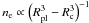 \hbox{$n_{\rm e} \propto \left( R_{\rm pl}^{3} - R_{\rm c}^{3} \right)^{-1}$}