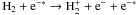 \hbox{$\rm H_2 + e^{-*} \rightarrow H_2^+ + e^- + e^{-*}$}