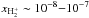 \hbox{$x_{\rm H_2^+} \sim 10^{-8}{-}10^{-7}$}