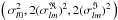\hbox{$\left(\,\sigma^2_{l0}, 2(\sigma_{lm}^{\Re})^2, 2(\sigma_{lm}^{\Im})^2\,\right)$}