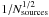 \hbox{$1/N_\mathrm{sources}^{1/2}$}