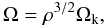 \begin{equation} \Omega=\rho^{3/2}\Omega_{\rm k}, \end{equation}