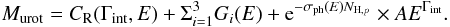 $$ M_{\rm urot} = C_{\rm R}(\Gamma_{\rm int},E) + \Sigma_{i=1}^3 G_i(E) + {\rm e}^{-\sigma_{\rm ph}(E) N_{{\rm H},p}} \times AE^{\Gamma_{\rm int}}. $$