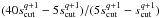 \hbox{$(40s_{\rm cut}^{q+1}-5s_{\rm cut}^{q+1})/(5s_{\rm cut}^{q+1}-s_{\rm cut}^{q+1})$}