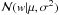 \hbox{$\mathcal{N}(w|\mu,\sigma^2)$}