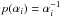 \hbox{$p(\alpha_i) = \alpha_i^{-1}$}