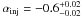\hbox{$\alpha_{\rm inj} = -0.6^{+0.02}_{-0.02}$}