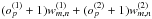 \hbox{$(o_p^{(1)}+1)w^{(1)}_{m,n}+(o_p^{(2)}+1)w^{(2)}_{m,n}$}