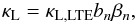 \appendix \setcounter{section}{2} \begin{equation} \kappa_\mathrm{L} = \kappa_\mathrm{L,LTE} b_n \beta_n, \end{equation}