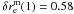 \hbox{$\delta r_{\rm e}^{\rm m}(1) = 0.58$}