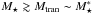 \hbox{$M_{\star} \gtrsim M_{\rm tran} \sim M_{\star}^*$}
