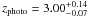 \hbox{$z_\mathrm{photo}=3.00^{+0.14}_{-0.07}$}