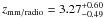 \hbox{$z_\mathrm{mm/radio}=3.27^{+0.60}_{-0.49}$}