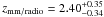 \hbox{$z_\mathrm{mm/radio}=2.40^{+0.35}_{-0.34}$}