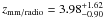 \hbox{$z_\mathrm{mm/radio}=3.98^{+1.62}_{-0.90}$}