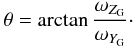 \begin{eqnarray} \theta=\arctan\frac{\omega_{Z_{\rm G}}}{\omega_{Y_{\rm G}}}\cdot \label{eq-theta} \end{eqnarray}