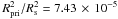 \hbox{$R^2_{\rm pri}/R^2_\mathrm{s} = 7.43\,\times\, 10^{-5}$}