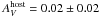 \hbox{$A_V^{\rm host}=0.02\pm0.02$}