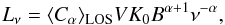 \appendix \setcounter{section}{1} \begin{equation} L_{\nu}=\langle C_{\alpha} \rangle_{\rm LOS} V K_{0} B^{\alpha+1} \nu^{-\alpha}, \label{jradioLOS} \end{equation}