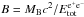 \hbox{$B=M_{\rm B} c^2/E_{\rm tot}^{\rm e^+e^-}$}
