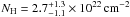\hbox{$N_{\rm H} = 2.7_{-1.1}^{+1.3}\times 10^{22}\textrm{\,cm}^{-2}$}