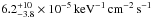 \hbox{$6.2_{-3.8}^{+10}\times 10^{-5}\textrm{\,keV}^{-1}\textrm{\,cm}^{-2}\textrm{\,s}^{-1}$}