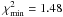 \hbox{$\chi^2_{\min}=1.48$}