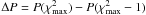\hbox{$\Delta P =P(\chi^2_{\max}) - P(\chi^2_{\max} - 1)$}
