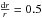 \hbox{$\frac{{\rm d}r}{r}=0.5$}
