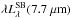 \hbox{$\lambda L_\lambda^\mathrm{SB}(7.7~\mu\mathrm{m})$}