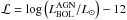 \hbox{$\mathcal{L}=\log \left( L^\mathrm{AGN}_\mathrm{BOL}/\Lsun \right) - 12$}