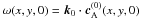 \hbox{$\omega (x,y,0)= \vec{k}_0 \cdot \vec{c}_{\rm A}^{(0)}(x,y,0)$}