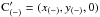\hbox{${\rm C'_{(-)}}=(x_{(-)},y_{(-)},0)$}