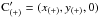 \hbox{${\rm C'_{(+)}}=(x_{(+)},y_{(+)},0)$}