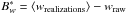 \hbox{${B_{w}^*}=\langle w_\mathrm{realizations} \rangle - w_\mathrm{raw}$}