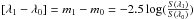 \hbox{$[\lambda_1 - \lambda_0] = m_1 - m_0 = -2.5\log(\frac{S(\lambda_1)}{S(\lambda_0)})$}
