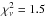 \hbox{$\chi^2_{\nu}=1.5$}