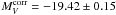 \hbox{$M_{V}^\mathrm{corr}=-19.42\pm0.15$}