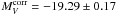 \hbox{$M_{V}^\mathrm{corr}=-19.29\pm0.17$}