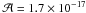 \hbox{$\mathcal{A} = 1.7 \times 10 ^{-17}$}