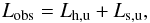 \appendix \setcounter{section}{2} \begin{equation} L_{\rm obs}=L_{\rm h,u}+L_{\rm s,u},\label{eqobs} \end{equation}
